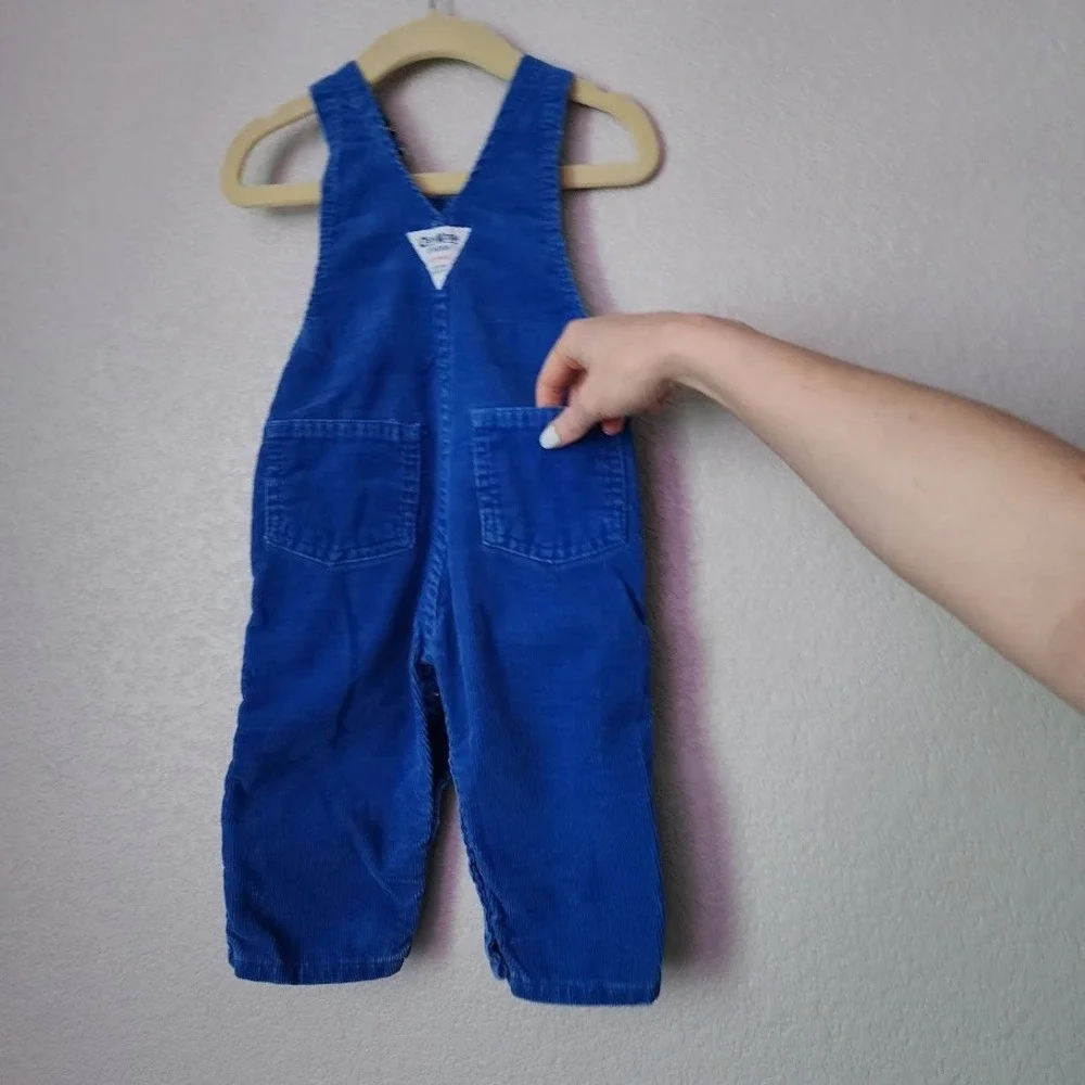 VTG OSHKOSH B'GOSH‎ Made in USA Blue Corduroy Overalls Baby 12 Months